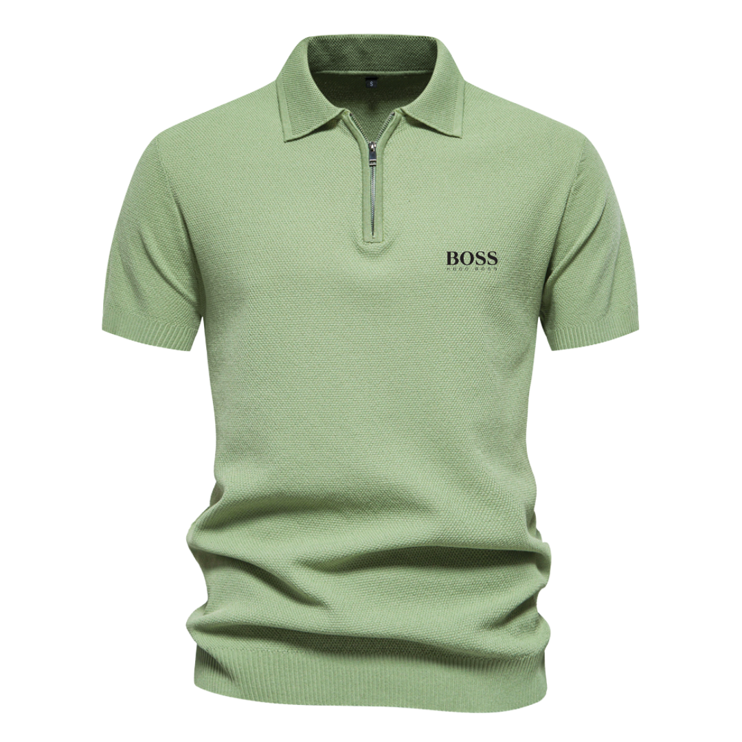 Polo ΒOՏՏ™ a manica corta con mezza zip