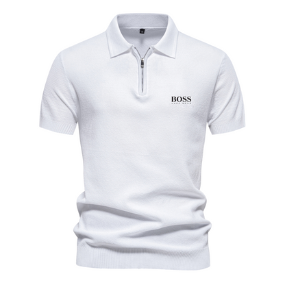 Polo ΒOՏՏ™ a manica corta con mezza zip